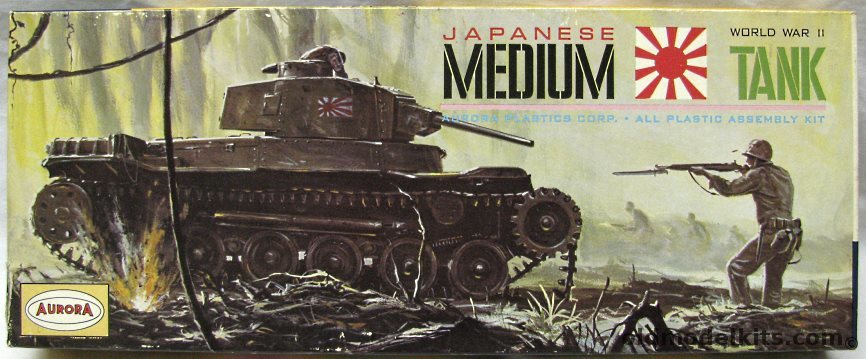 Aurora 1/48 Japanese Type 97 Chi-Ha Medium Tank, 313-98 plastic model kit